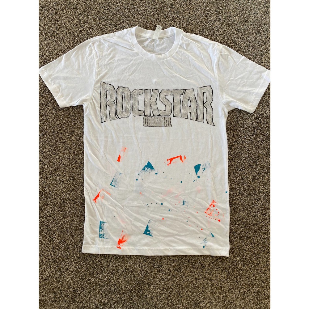 Rockstar Original Jeweled T-Shirt White w/ Multi- Small